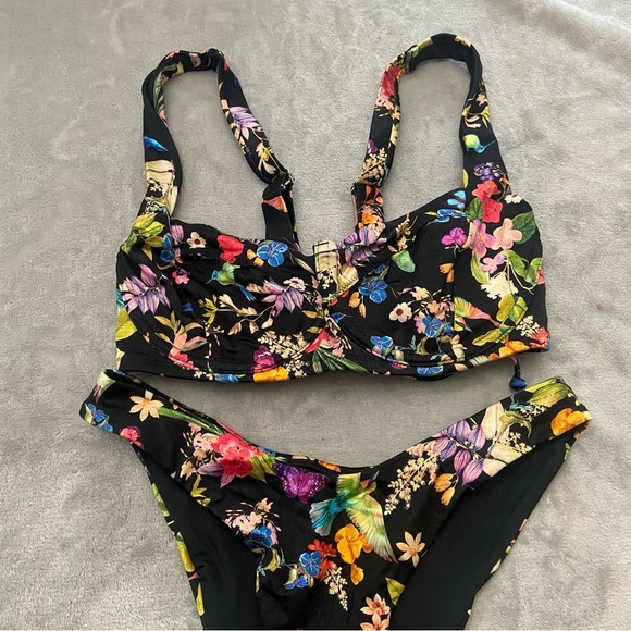 New! Victoria’s Secret wicked birds of paradise floral bikini black 4726 - Picture 5 of 10